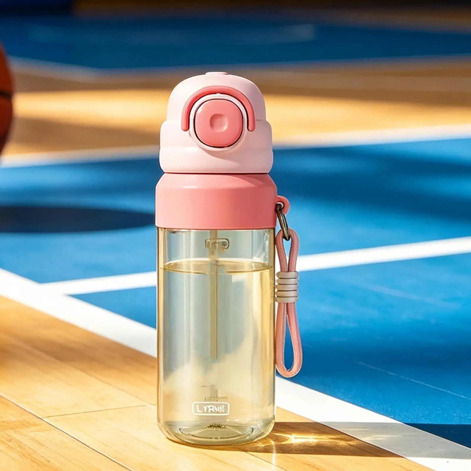 Water Bottle Leak-Proof Straw Spout Drop-Resistant With Lanyard Water Misting Sports Bottle For Teens Students Men Fitness