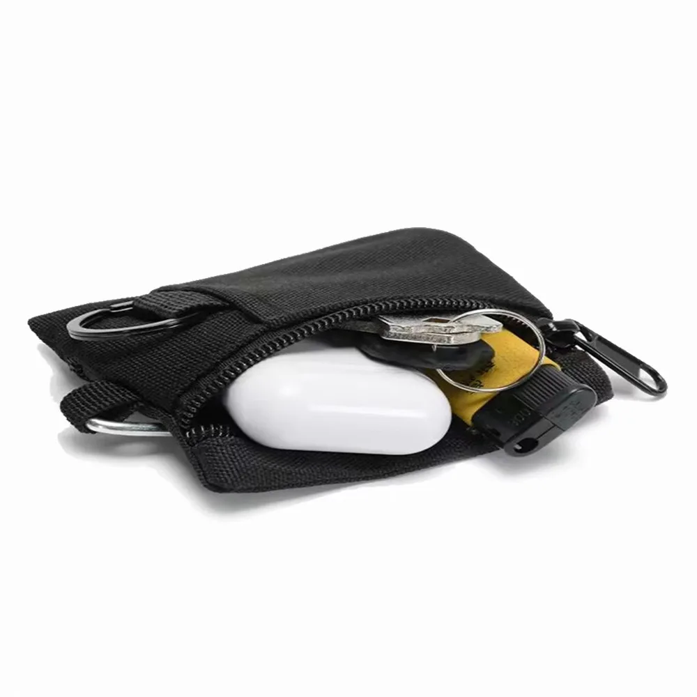 

Fashion Zipper EDC Molle Pouch Wallet Earbuds Outdoor Waist Fanny Pack Keychain Belt Waist Bag for Men