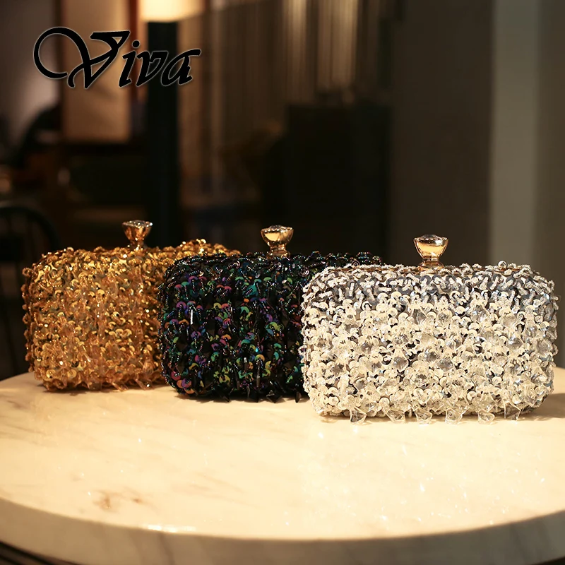 Glitter Bags for Women Evening Rhinestone Clutch Purse Luxury Designer Diamond Sequins Handbags Tassel Crossbody Shoulder Bag