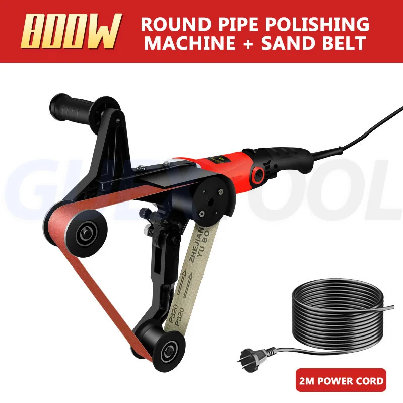 Elektrische riem schuurmachine ronde pijp tekenmachine riem schuurmachine roestvrij staal externe ronde pijp polijstmachine voor roestvrijstalen pijpen / gebogen pijpen / weling littekens / metalen pijpen