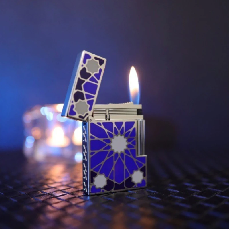 

Calories Short Loud Sound Inflatable Lighter Enamel Two-color Blue Paint High-end Fashion Men's Lighter