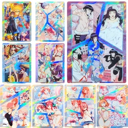 Naruto Anime Characters Hyuga Hinata Rem Emilia DIY Homemade Bronzing Game Toys Collection Card Christmas Birthday Gift