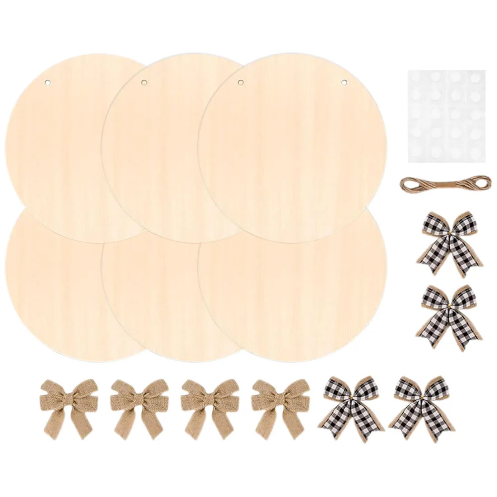 1Set Wood Cutouts Unfinished Round Wooden Pieces DIY Wood Slices for Painting Craft Home Decorations Art Supplies