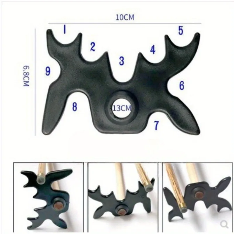 

2Pcs Snooker Billiards Cue Rack Bridge Head Cross Antlers Rod Holder Pool Cue Stick Frame Pole Rack Accessories Black