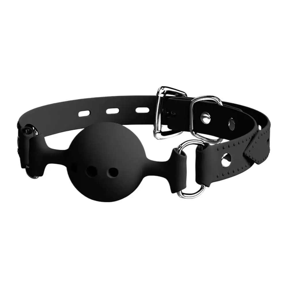 BDSM Mouth Gags Bondage Restraints All Silicone Mouth Gag Breathable Ball Gag Adjustable Belt Mouth Sex Toys For Adult SM Games
