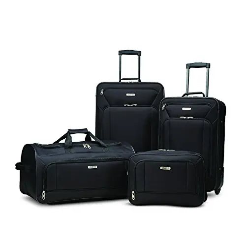 

American Tourister Fieldbrook XLT Softside Upright Luggage, Black, 4-Piece Set (BB/DF/21/25)