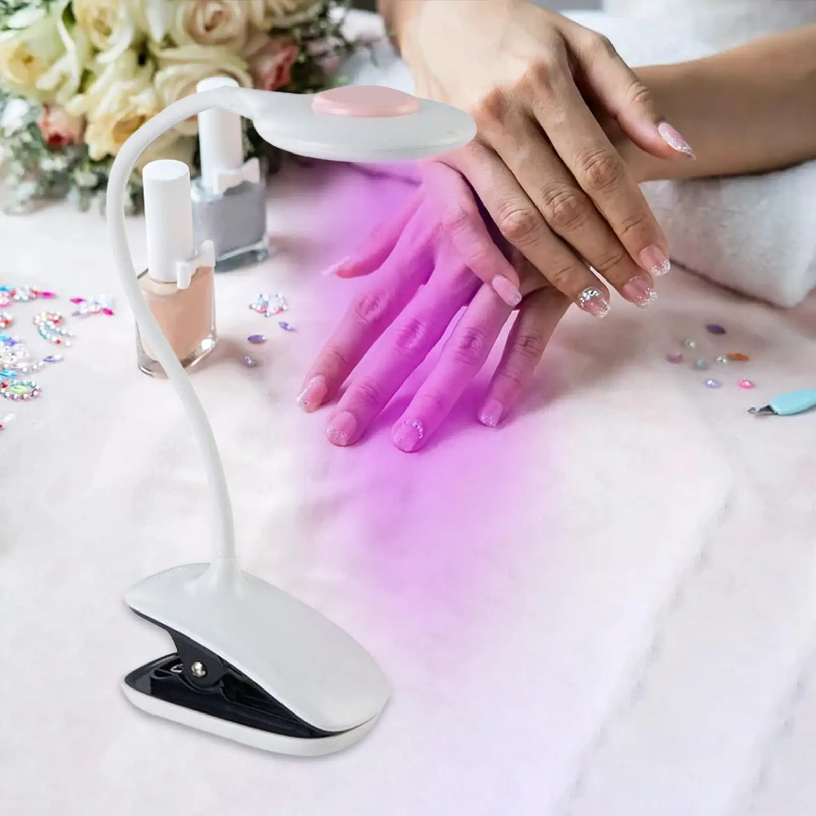 Lámpara de uñas Mini lámparas de escritorio flexibles profesionales para herramienta de manicura de salón de uñas