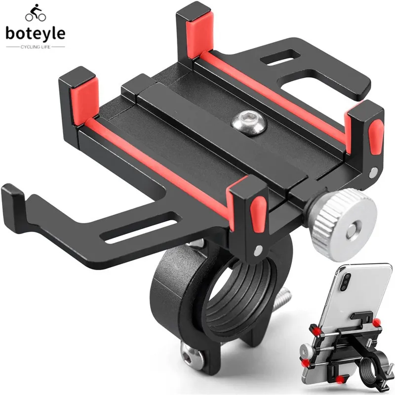 Adjustable Bike Phone Holder 360° Rotatable Five Claw Motorcycle Scooter Bicycle Aluminum Alloy Bracket for 4.2-6.8in Smartphone