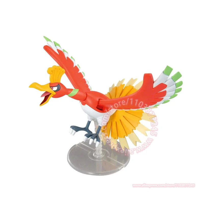 BANDAI Pokeman Fire Phoenix Ho-Oh Assembly Toy Trend Hand Do Children's Birthday Gift Anime Peripheral Evolution Decoration