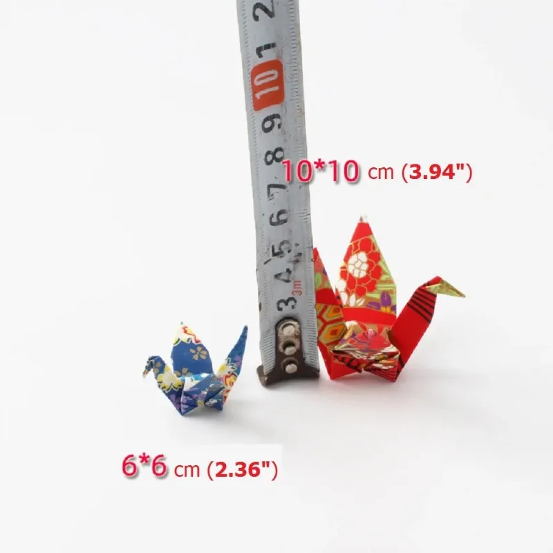 50PCS Japanese Origami Paper Crane Origami Paper 3D Cranes Premade Bird DIY Handmade Mother\'s Day Creative Gifts Decorations