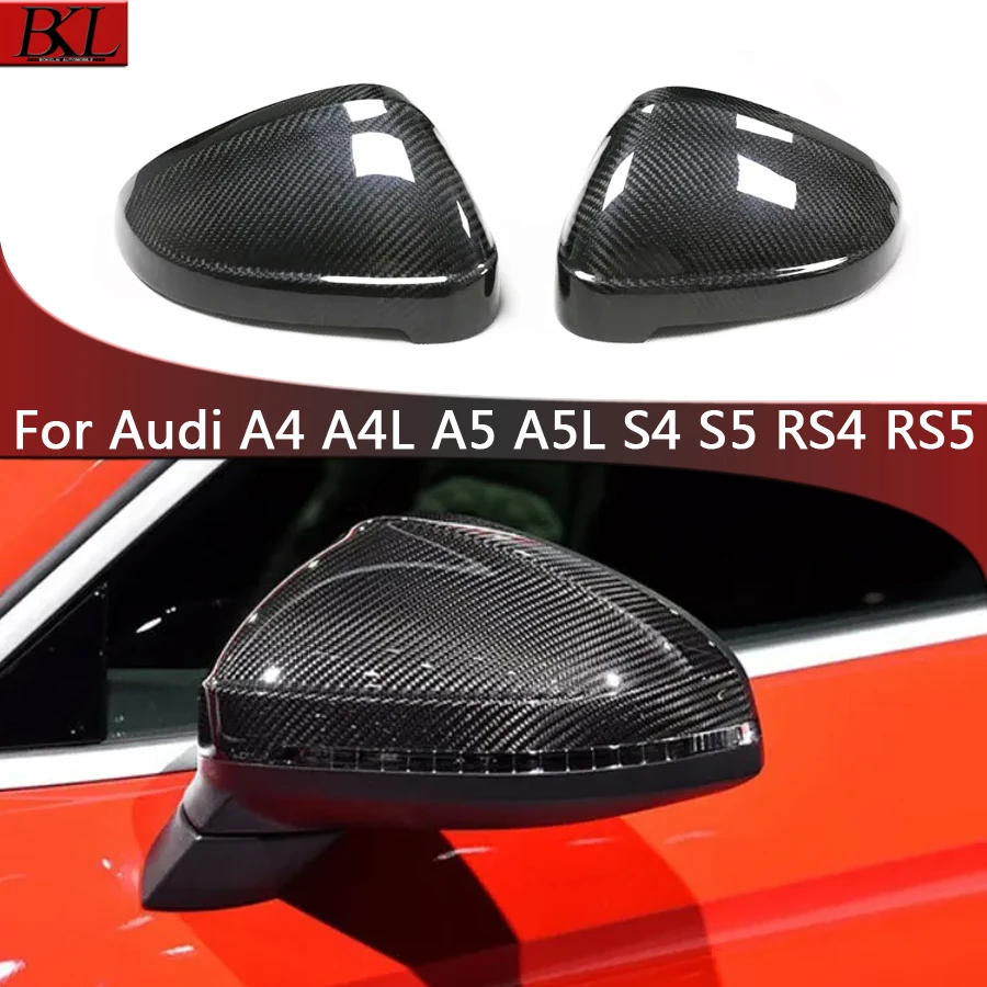 

For audi A4 A4L A5 RS4 S5 RS5 Upgrade Shells Rearview Cap High quality Dry Carbon fiber rear view mirror case cover