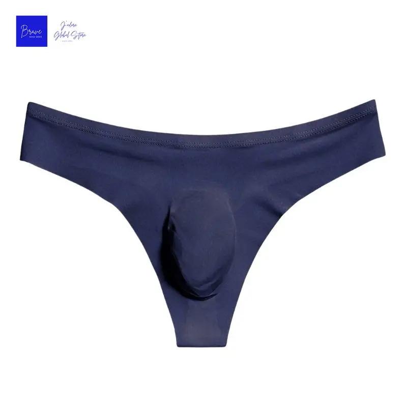 Celana Dalam Pria Model Thong Bahan Sutra Es, Bernapas, Tanpa Jahitan, Tanpa Bekas, Seksi, Model T-back, Lingerie Eksotis, Ukuran Besar