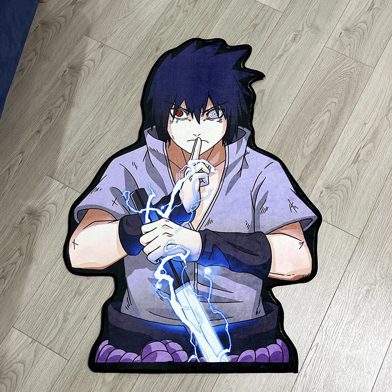 Customize NarutoUchiha Sasuke Cute Anime Rugs and Carpets Room Non-slip Floor Mat for Livingroom Ganme Room Kid\'s Gifts Toys