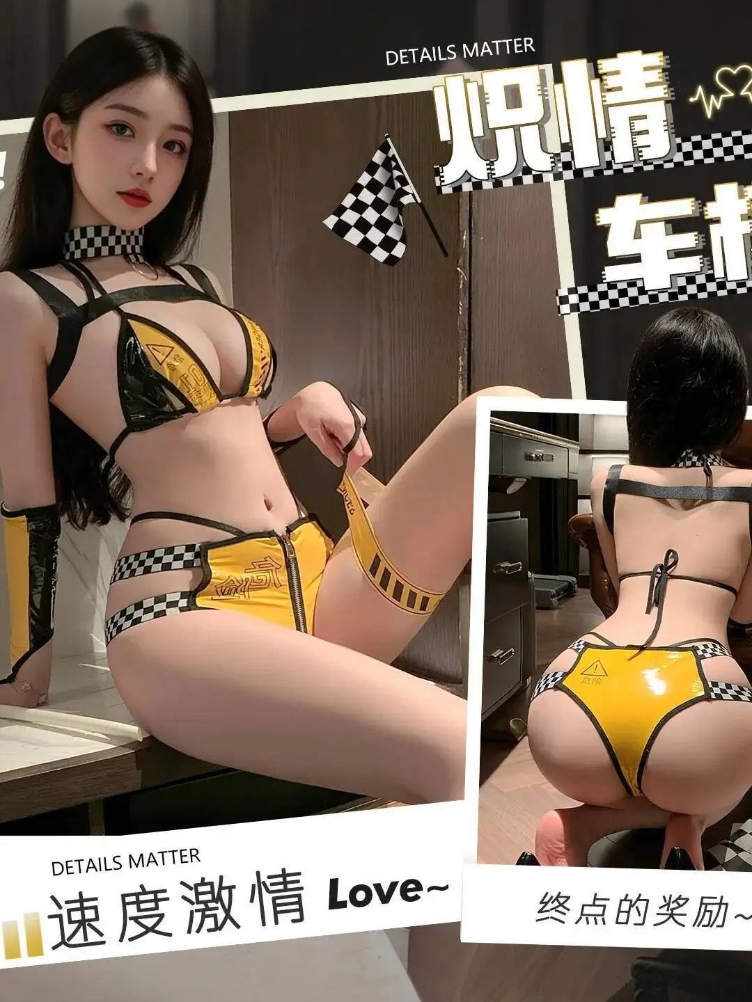 Ensembles de shorts sexy modèle petit cosplay ensemble en cuir verni ensembles de shorts de désir pur sexy dos nu sans manches charme de désir pur L54R