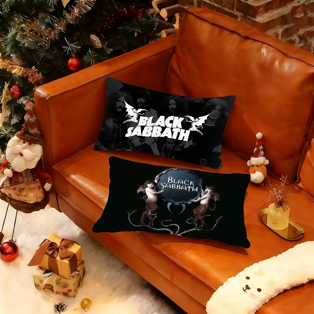 B-Black Rock Music S-SabbathsS Kissenbezug, rechteckiger Kissenbezug, bedruckt, Nachttisch, Sofa, Zimmer, Heimdekoration, Kissenbezug