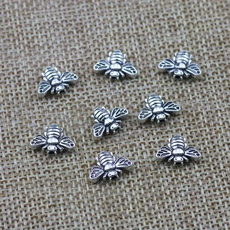 20piece  Lovely Bumble Bee Bead Charms Alloy Antique Silver Small Animal Pendnat For DIY Jewelry Making