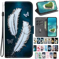 Painted Flip Leather Magnetic Case For Samsung Galaxy A55 A32 a42 A33 A34 a35 A36 A52 A52S A53 4G 5G Cartoon Magnetic Book Cover