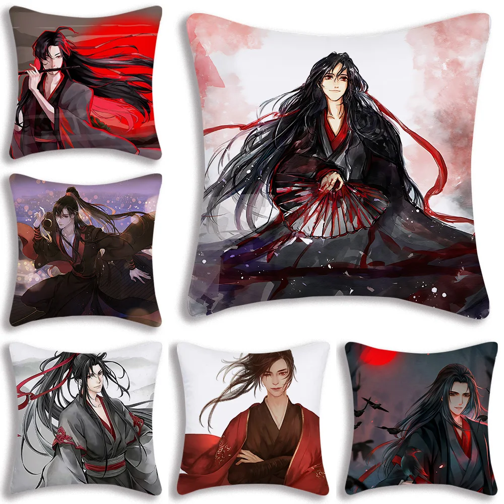 Wei Wu Xians Pillow Covers Cartoon Sofa Decorative Home Double-sided Printing Short Plush Cute Cushion Cover