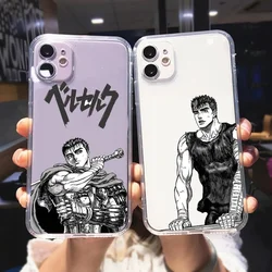 Berserk Guts Anime Phone Case for iPhone 15 14 13 12 11 Pro Max 14 Plus X Xs Max XR SE 2020 8 7 Plus Soft Cover Coque Funda