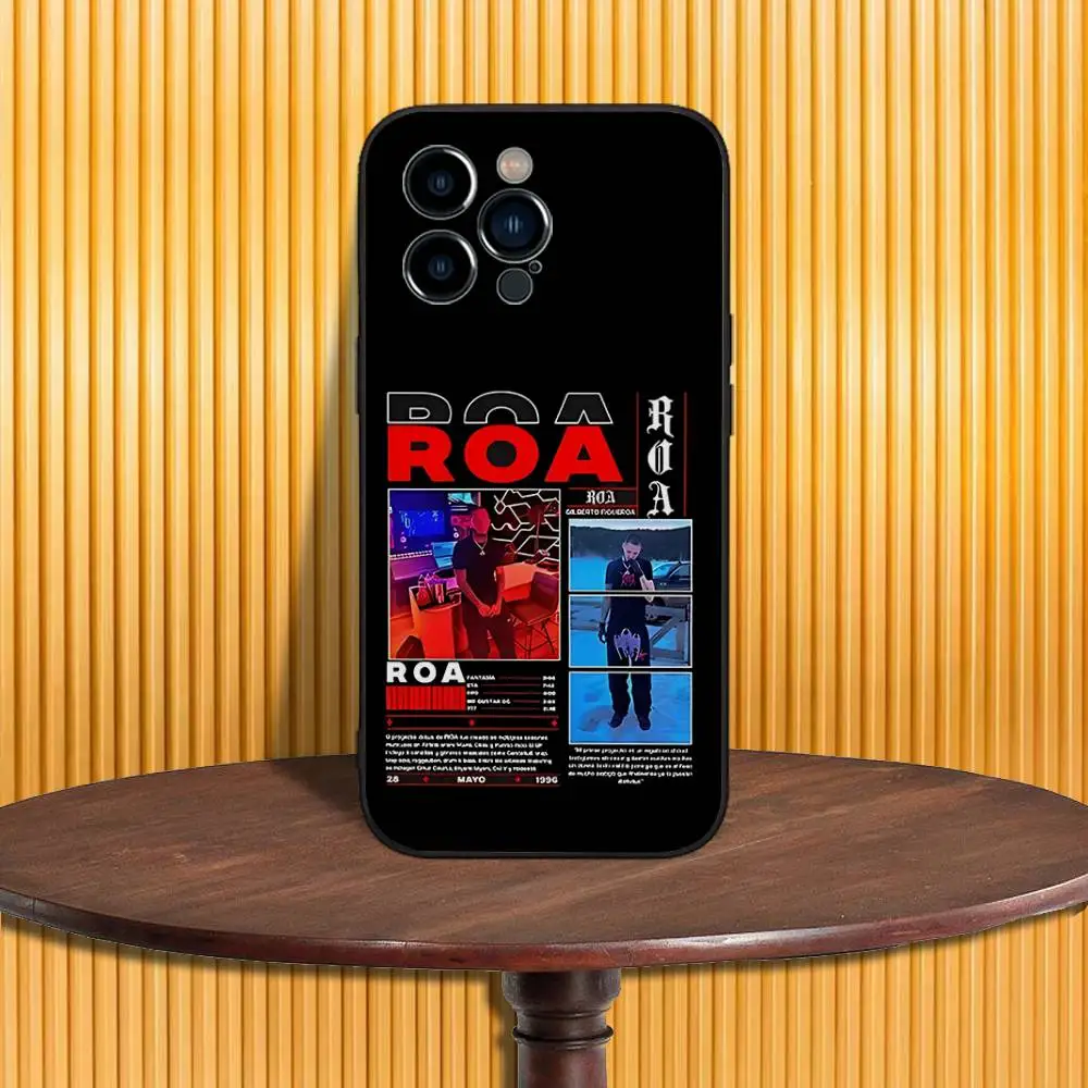 حافظة هاتف Rapper Roa لهاتف iPhone 17,16,15,14,13,12,11,Pro,Max,Plus,X,XS,SE4,E,Mini,Soft Black Case #2