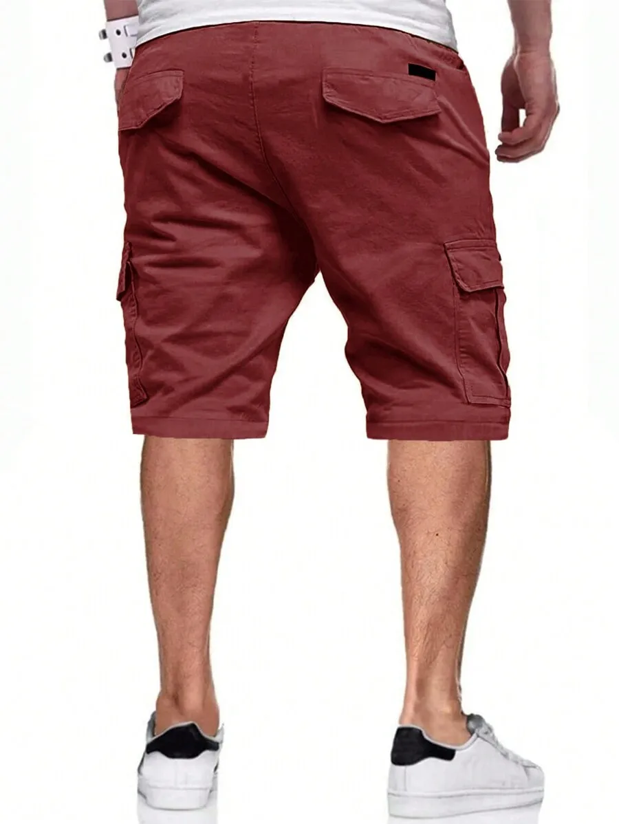 

Men Casual Multi Pocket Cargo Shorts With Drawstring Waist For Summer Outdoor Wear