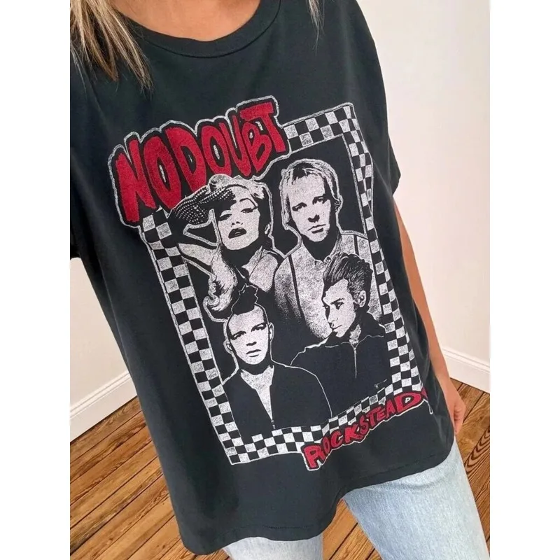 Women's No Doubt Printed T-shirt Casual Summer Men's and Women's Styles, Suitable for All Seasons