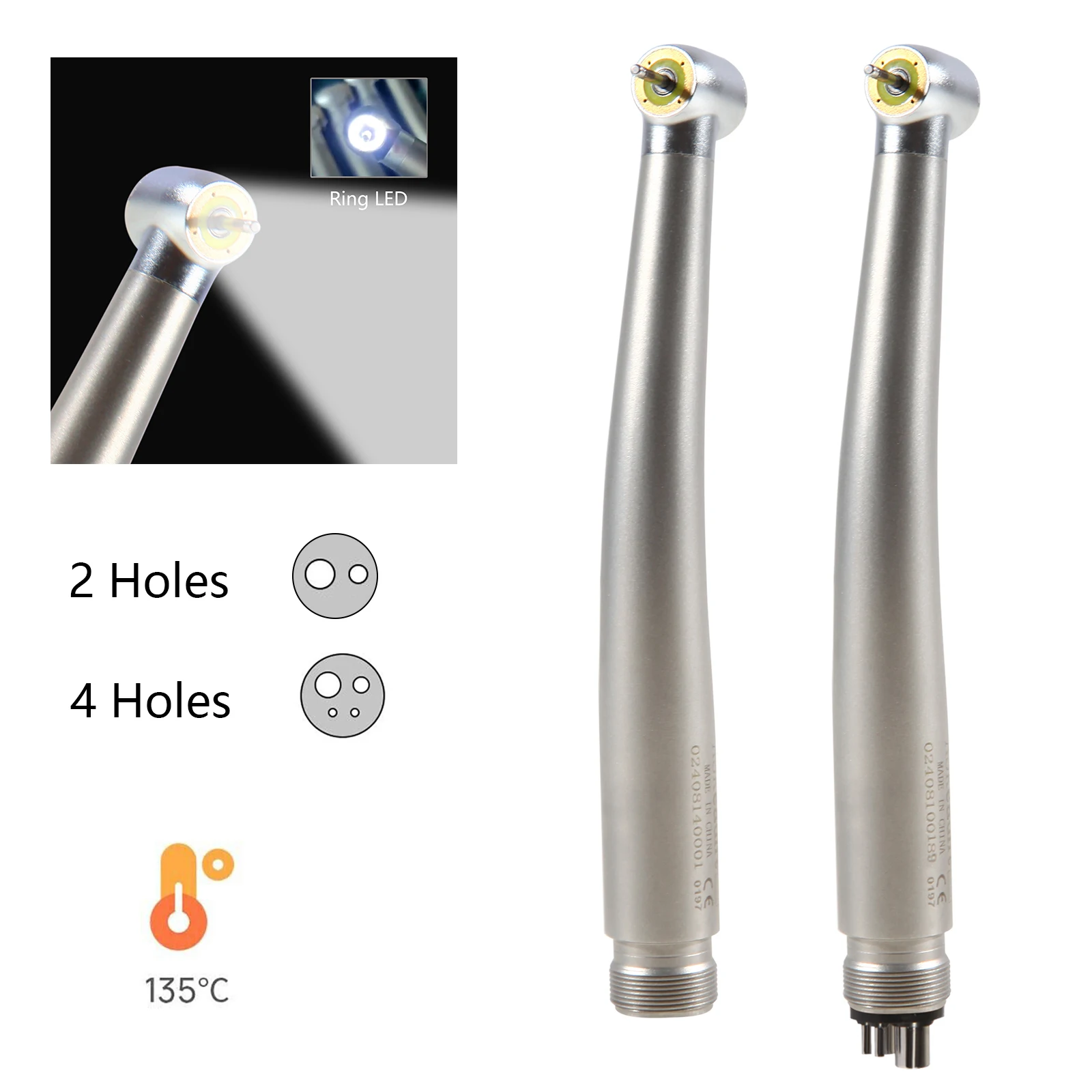 Dental E-generator Shadowless Ring LED High Speed Handpiece Turbine 2Hole/4Hole