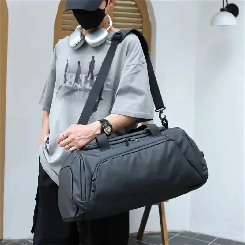 Casual Black Oxford Shoulder and Hand Travel Bags 2025 Large Capacity Water Repellent Zipper Multiple Pockets Backpacks for Men