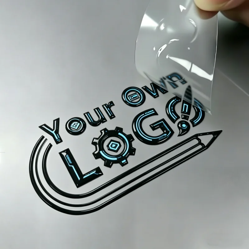 

50PCS Custom DTF Transfer Stickers 3D UV Print Personalized DIY Company Logo Crystal Self-adhesive Label On Bottles Packing box