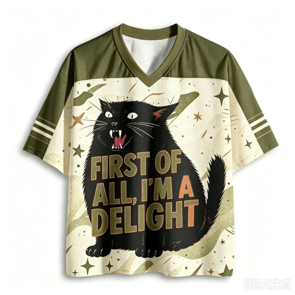 Angry Cat 3D-gedrucktes T-Shirt für Männer und Frauen mit V-Ausschnitt, Übergröße, modisch, lässig, atmungsaktiv, schnelltrocknend, geeignet für Outdoor-Aktivitäten, Eltern-Kind-Kleidung – Detail 6