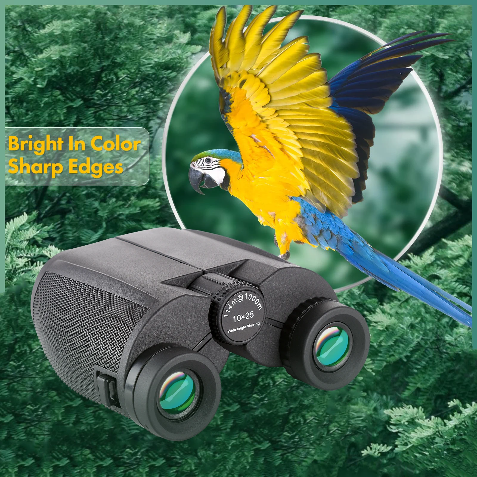 Imagem -04 - Binóculos hd Poderosos Portáteis Binóculos Binocular Telescópio para Atividades ao ar Livre Camping Caminhadas Adultos Crianças 10x25