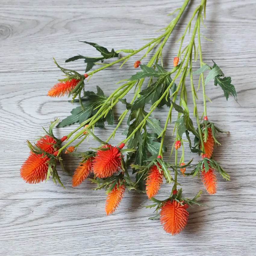 Hermosa Rama de flores de frutas y bayas con hojas falsas para decoración de fiesta de boda, flores artificiales de plástico, decoración del hogar