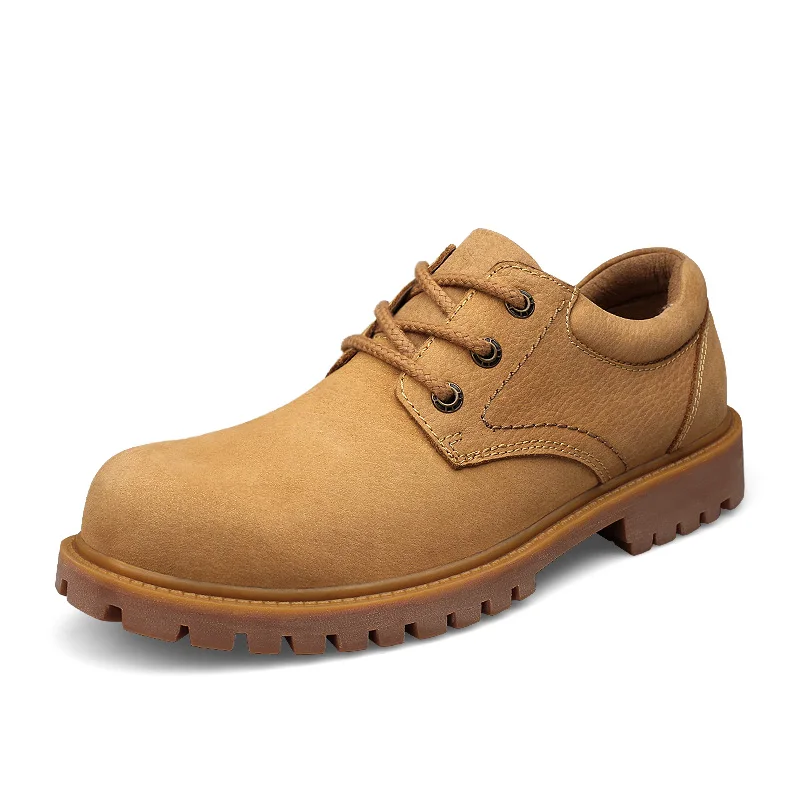 

2025 Men's Casual Shoes, Thick-soled, Anti-slip, Matte Cowhide Upper, Comfortable Inner Lining, Outdoor Fashionable Work Boots
