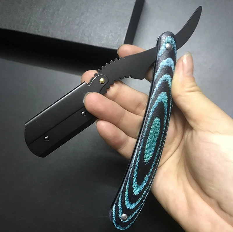 Мужская парикмахерская бритва, профессиональная ручная бритва с прямыми краями, пластиковая бритва из нержавеющей стали, складная бритва для бритья, резак для бороды