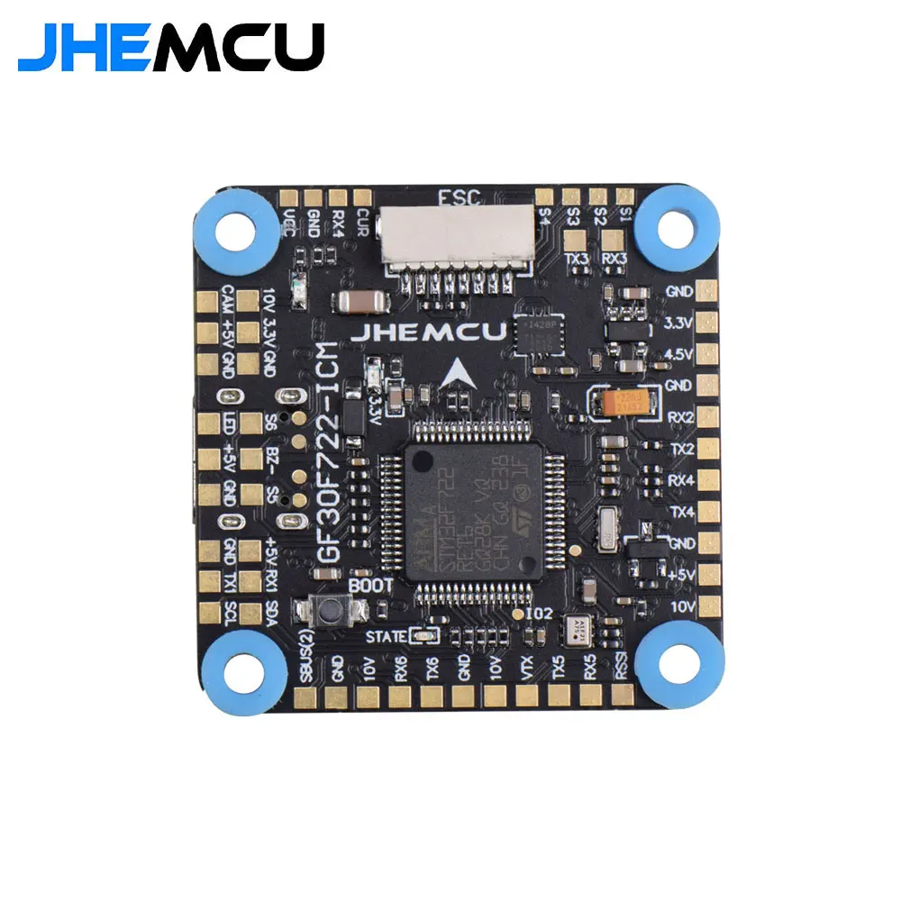 JHEMCU GF30F722-ICM F7 Flight Control Dual BEC 5V 10V OSD HD 3-8S Input 30X30mm for RC FPV Freestyle HD Drones DIY Parts