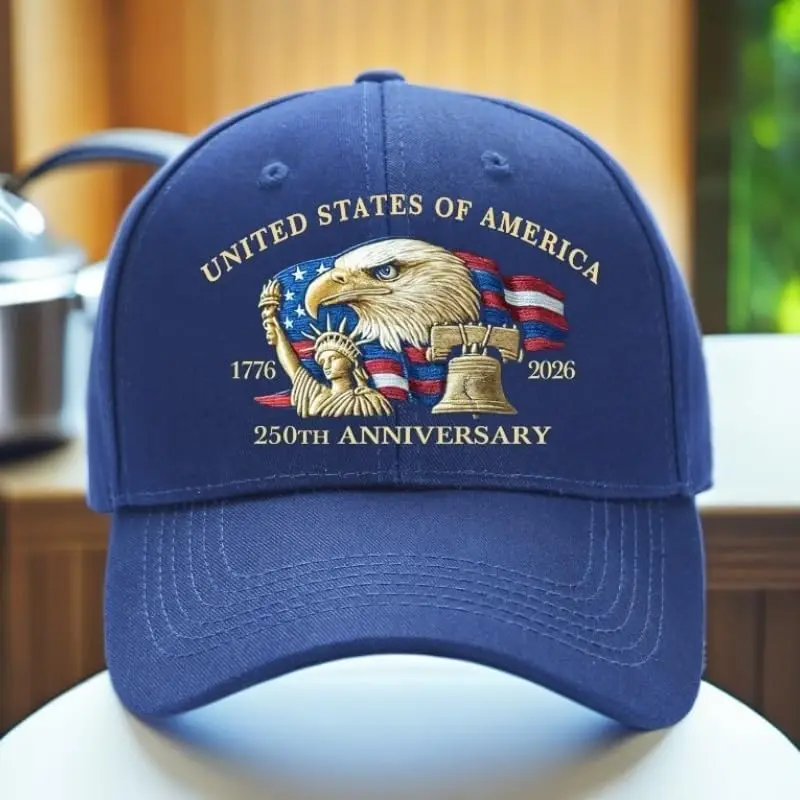 Cappello del 250° anniversario degli Stati Uniti Eagle & Liberty, berretto da baseball commemorativo per anniversario stampato regolabile classico in cotone H