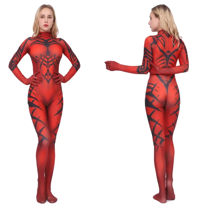 DY20Star Wars Legacy Cosplay Darth Talon Costume 3D Printed Spandex Bodysuit Zentai Outfits Halloween Costume for Adult Kids25