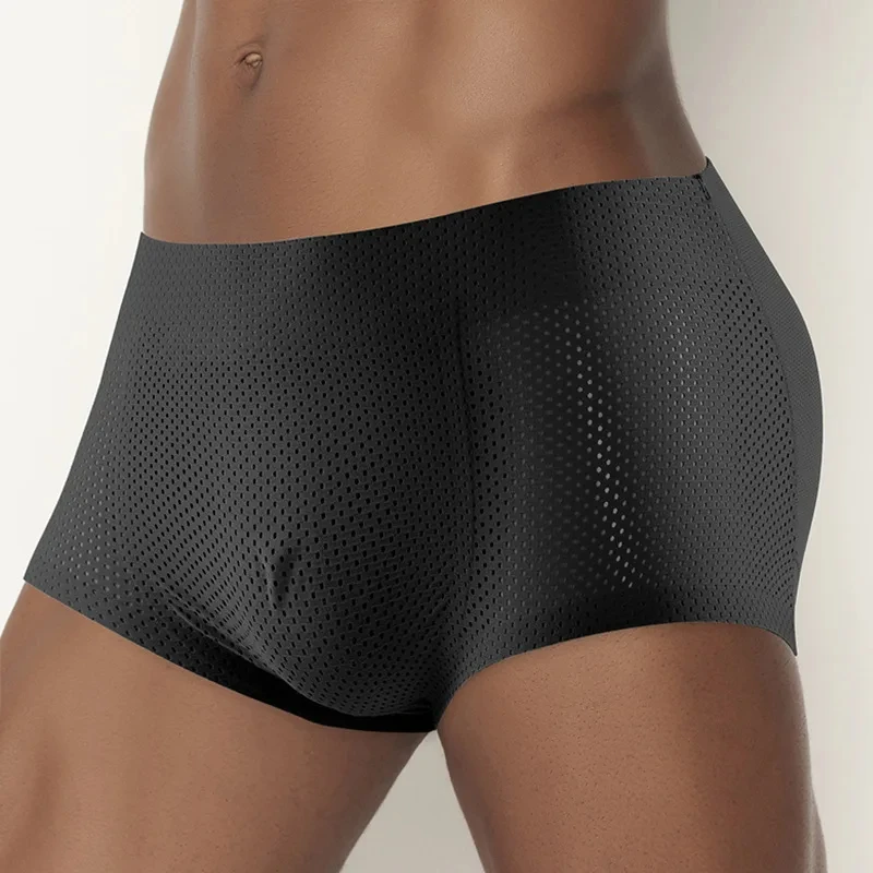 Men Built-in Fake Butt Hip Lifter Enhancer Shorts Body Shaper Padded Push Up Underwear Shapewear Underpants Breathable Boxer