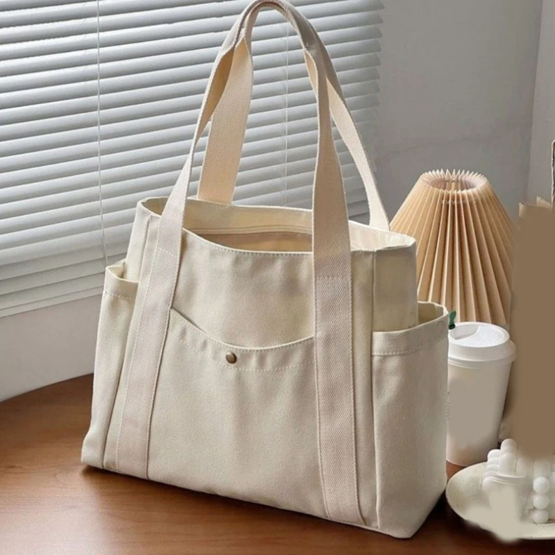 

Versatile Canvas Tote Bag Laptop Handbag for Daily Use Shopping and Short Trips