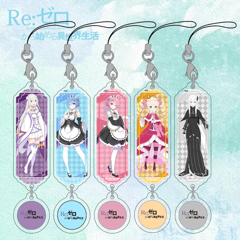 Re:Life in A Different World From Zero Mobile Phone Lanyard Rem Ram Anime Peripherals Originality Good-looking Schoolbag Pendant