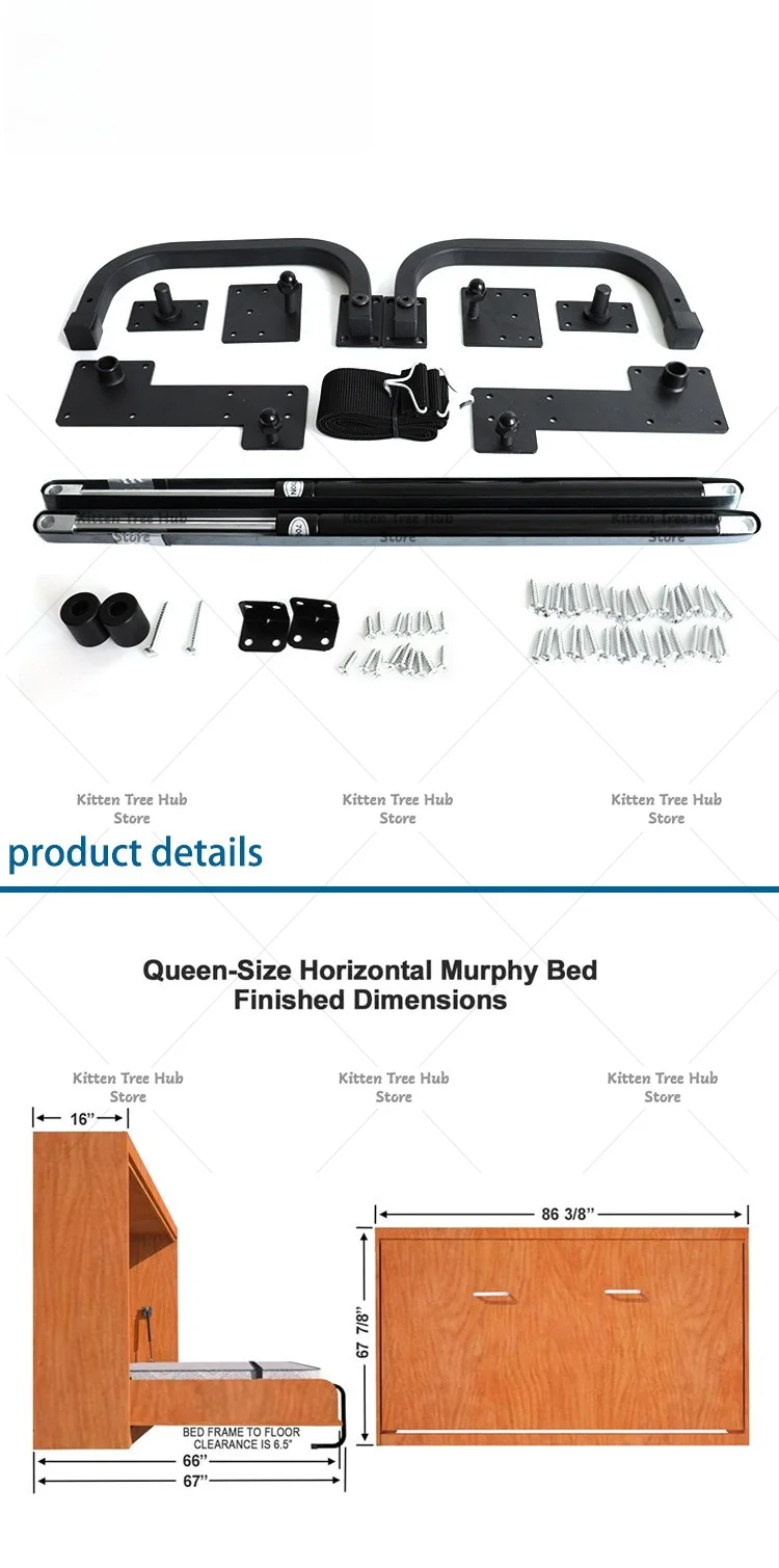 DIY Murphy Bed Hardware Kit for Horizontal Folding Wall Bed Installation Modern Space Saving Furniture view 2