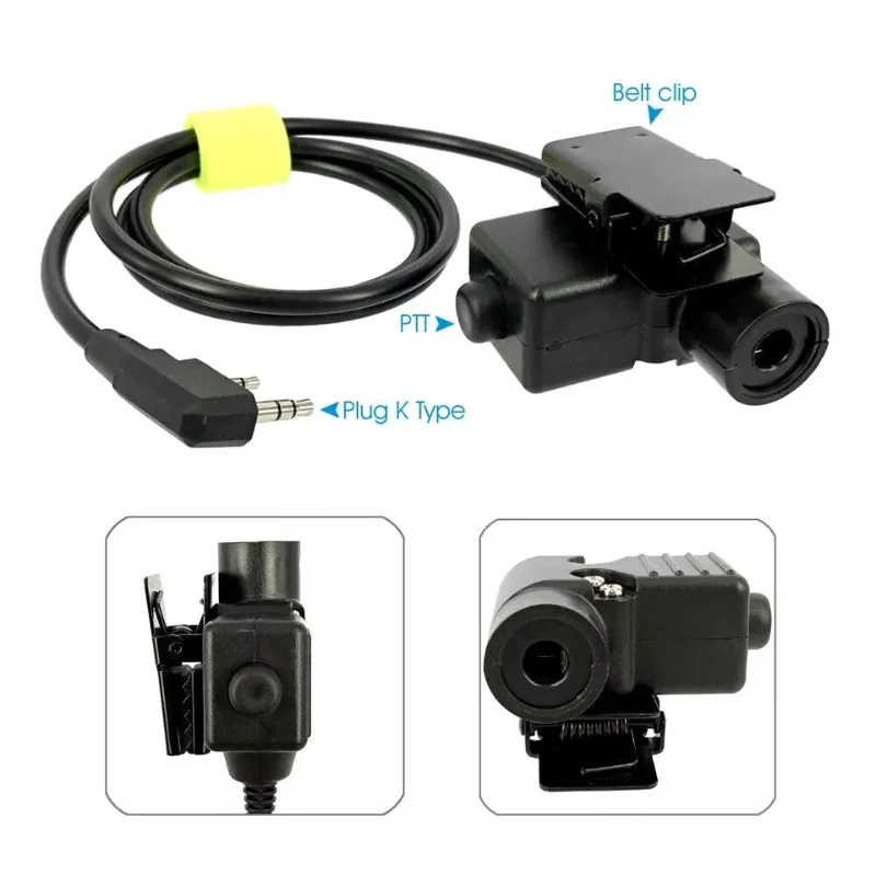 U94 PTT K Plug Adapter Airsoft Z Tactische Radio Taktyczny zestaw słuchawkowy do Kenwood BaoFeng UV-5R UV-S9 Plus UV-82 GT-3