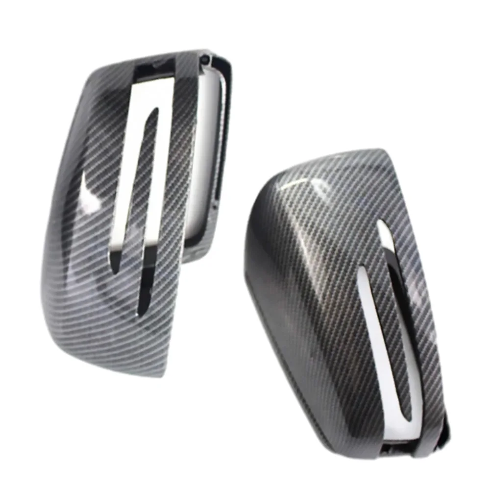 

1 пара крышек зеркал заднего вида на боковую дверь, левая и правая для Mercedes A B C E S Class C207 W204 W212, углеродное волокно/глянцевый черный