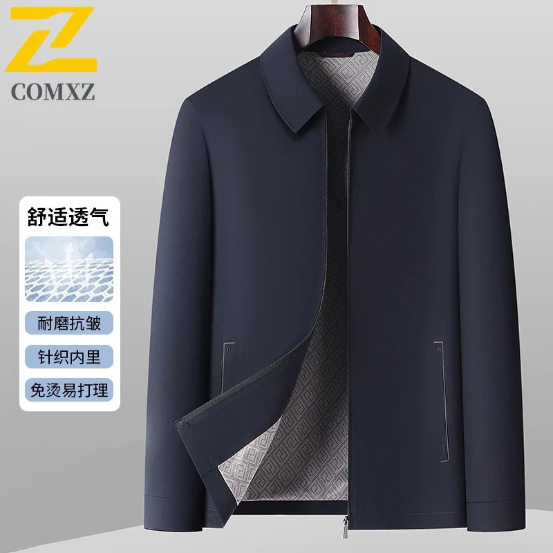 

COMXZ Outdoor Travel Mens Jacket Stand Collar Windproof Zipper Jacket Daily Wrinkle Resistant Lightweight Autumn Outerwear