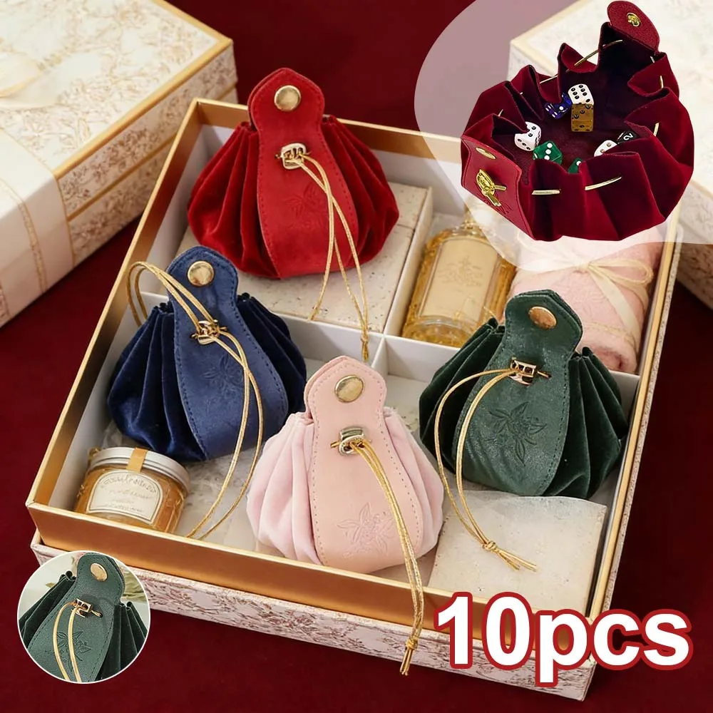 

Velvet Drawstring Bag Jewelry Pouches Handheld Candy Bags for Wedding Party Valentine's Day Favors Dice Storage Organizer 10pcs