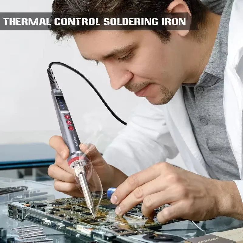 200W Digital Soldering Iron Temp Control Auto Sleep Ceramic Heater for Electronics