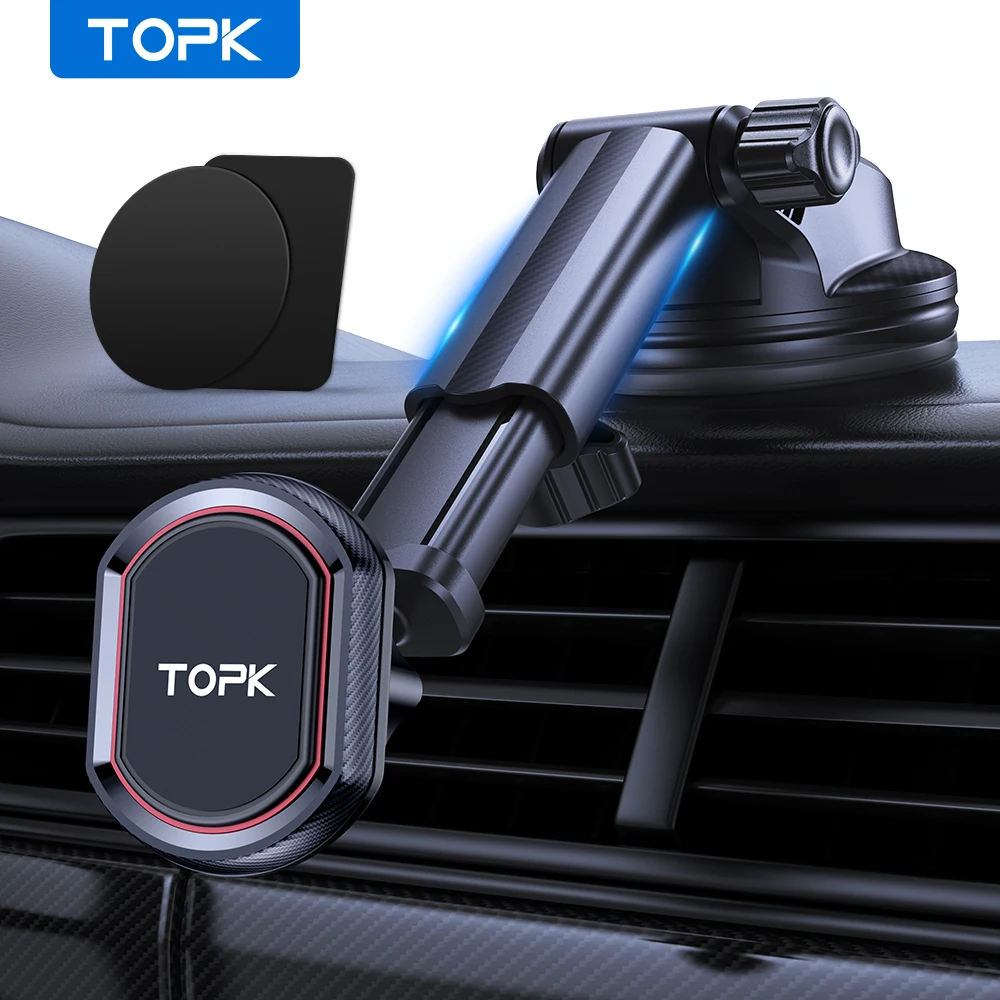 【セール中】Topk-磁気自動車電話ホルダー,強力な磁石,iphone 15 pro max plus,14,13,12 mini,samsung