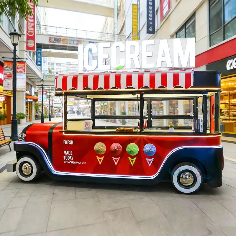 Portable Food Cart Trailer Mobile Commercial Outdoor Catering Fast Food Kiosk Street Food Unit