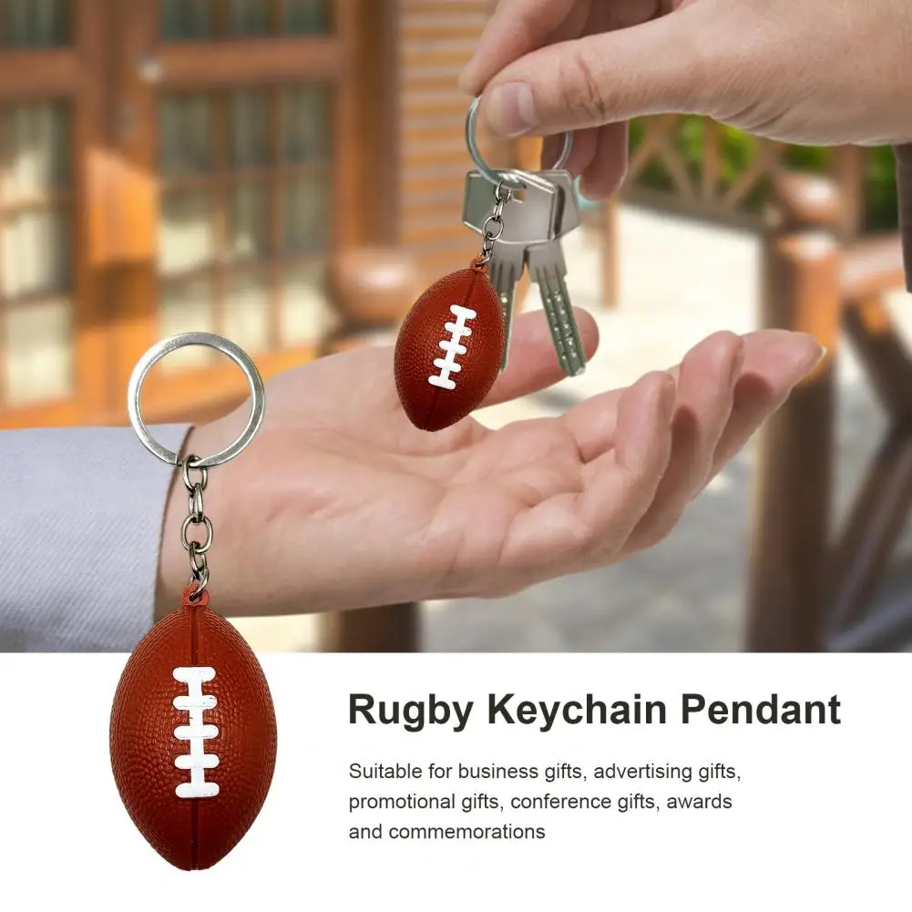 Portable Mini Keychain Pendant Creative Key Holder Rugby Decor Rugby Key Ring Pendant  Ornamental