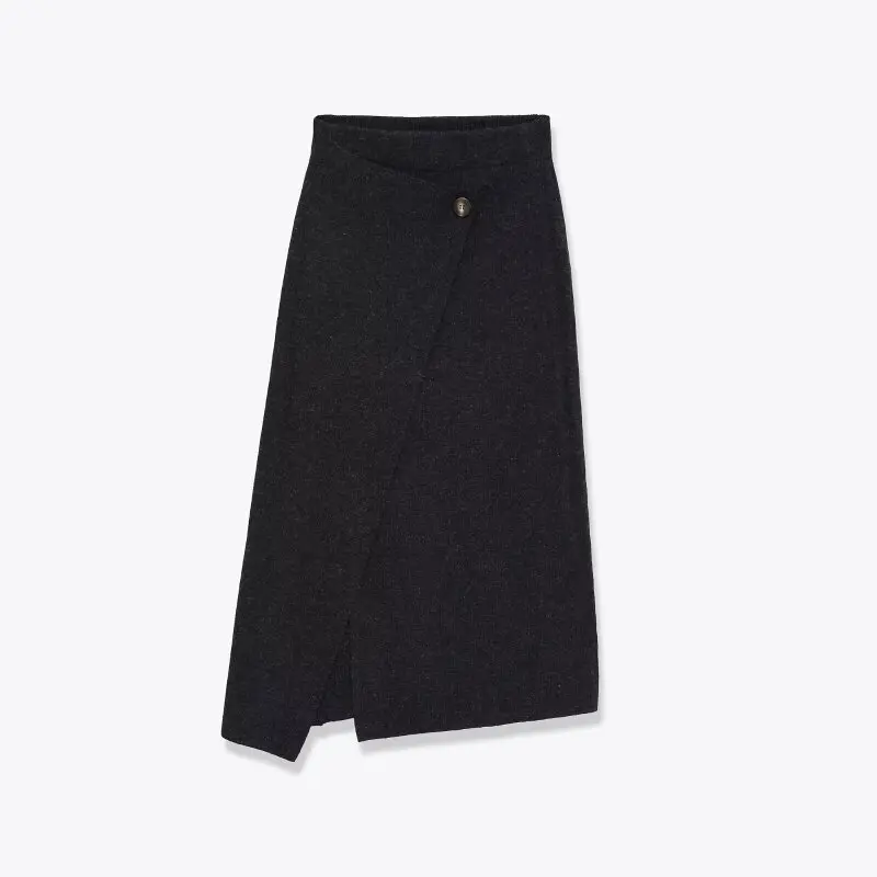 

Women's Asymmetric Hem Fashion Knit Midi Skirt Casual Bottom Elegant Wear
